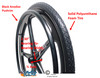 Set of 2 X-CORE Wheels 24" (540) BLACK Color &  Solid SHOX ALL Terrain Tires
