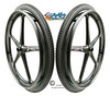 Set of 2 X-CORE Wheels 24" (540) BLACK Color With SOLID STREET Tires & Push Rims