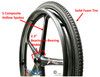Set of 2 X-CORE Wheels 24" (540) BLACK Color With SOLID STREET Tires & Push Rims