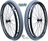 SET of 2,  24" x 1 3/8" (540mm) 36 Spoke Rim with SOLID Polyurethane Foam Tires. Hard Anodize Pushrims.