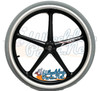 20" X 1 3/8" X-CORE 5 SPOKE WHEEL WITH PNEUMATIC TIRE AND PUSHRIMS.