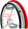 Set of 2 X-CORE Wheels 24" (540) WHITE Color & SHOX Tires in RED COLOR