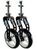 BLACK Aluminum Caster Fork Assembly With Wheels. Choose Your Wheel Size