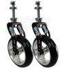 BLACK Aluminum Caster Fork Assembly With Wheels. Choose Your Wheel Size