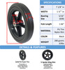 CWR714-5   7" X 1.25" Solid wheel with Bearings and Hub Width 1.6"