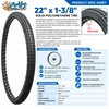 22" x 1-3/8" (501 mm) Black Soft-Roll Solid Polyurethane Tire | Set of 2
