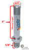 CSB040 - 4" STAINLESS STEEL STEM BOLT WITH NUTS AND WASHERS. SET OF 2