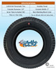 14 X 3"  (3.00-8) BLACK NON-MARKING TURF (POWER TRAX). SOLD AS PAIR