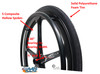 Set of 2 X-CORE Wheels 24" (540) BLACK Color With SOLID STREET2 Tires & Push Rims