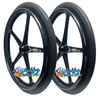 Set of 2 X-CORE Wheels 24" (540) BLACK Color With SOLID STREET2 Tires & Push Rims