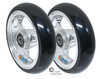 5" X 1" Aluminum 3 Spoke Wheel, Silver Rim / Soft Urethane Tire with 5/16" bearings.