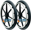 22" x 1 3/8" 7 spoke Wheel & Aluminum Pushrim.  Fits Invacare Chairs. Sold as Pair