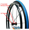 24" x 1" Sentinel 12 Spoke Wheel With Schwalbe Rightrun BLUE Tires. SOLD AS PAIR