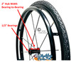 24" x 1" Sentinel 12 Spoke Wheel With All Schwalbe Downtown Black Tires. SOLD AS PAIR