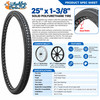 25" x 1-3/8" Dark Gray Soft-Roll C-63 Solid Polyurethane Tires | Set of 2