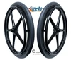 Set of 2  24 x 1 3/8" (25-540) Wheelcair Wheels With Plastic Handrim & 1/2" Plastic Bushing