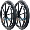 25" x 1 3/8" 9 Spoke Mag Wheel With Polyurethan Foam Tire in Black Color