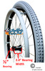 24"x1 3/8" (540) - SPINERGY 30 SPOKE REAR WHEEL WITH SOLID GREY COLOR EVERYDAY TIRE