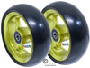 SHIVOSPYN 4" X 1.4" Aluminum 3 Spoke Wheel, Olive Green Rim, Soft Urethane Tire with 5/16" bearings.