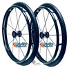 24" x 1" 12 Spoke, Cyclone Omobic Wheel With Solid Shox All Terrain  Black Tire. Set of 2