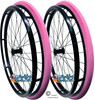 SET of 2,  24" (540mm) 36 Spoke Rim with SHOX Solid Tire in Pink Color