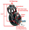 Aluminum Caster Fork  With Composite Wheel 4x1.40 Soft Roll Caster-Green Ring