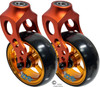 Orange Aluminum Caster Fork Assembly With 5x1.40 Soft Roll Gold  Wheels