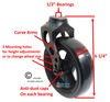 Aluminum Caster Fork  With Composite Wheel 5x1.40 Soft Roll Caster