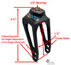 Aluminum Caster Fork, Black Hard Anodize. For use with 3"-5" Wheels. Price is for a set of 2