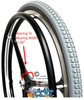 SET of X-CORE 24"x1 3/8" (540m) 3 Spoke Wheel With GREY Solid Tires