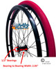 SET of 2,  25" (559mm) 36 Spoke Rim with SHOX Solid Tire in Red Color