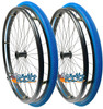 SET of 2,  25"x1" (559mm) 36 Spoke Rim with SHOX Solid Tire in Blue Color