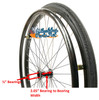 SET of 2,  25"x1" (559mm) 36 Spoke Rim with SHOX Solid Tire in BLACK Color