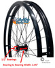 26" (590mm) 36 Spokes Rim With Pushrims Only. TIRES NOT INCLUDED. Pair