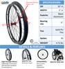 SET of 2,  26"x1" (590mm) 36 Spoke Rim with SHOX G2 Solid Tire in BLACK Color