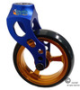 Aluminum Blue Caster Fork Assembly With 4x1 Soft Roll Wheel-Gold Rim