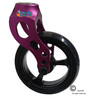 Aluminum Purple Caster Fork Assembly With 4x1 Soft Roll Wheel-Black Rim