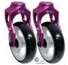 Aluminum Purple Caster Fork Assembly With 4x1 Soft Roll Wheel-White Rim