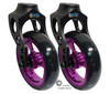Aluminum Caster Fork Assembly With 4x1 Soft Roll Wheel-Purple Rim