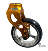 Aluminum Gold Caster Fork Assembly With 4x1 Soft Roll Wheel-Silver Rim