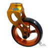 Aluminum Gold Caster Fork Assembly With 4x1 Soft Roll Wheel-Orange Rim