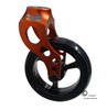 Aluminum Orange Caster Fork Assembly With 4x1 Soft Roll Wheel-Black Rim
