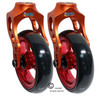 Aluminum Orange Caster Fork Assembly With 4x1 Soft Roll Wheel-Red Rim