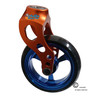Aluminum Orange Caster Fork Assembly With 4x1 Soft Roll Wheel-Blue Rim