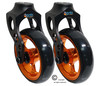 Aluminum Caster Fork Assembly With 5x1 Soft Roll Wheel-Orange Rim