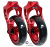 Aluminum Red Caster Fork Assembly With 5x1 Soft Roll Wheel-Red Rim