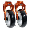 Aluminum Orange Caster Fork Assembly With 5x1 Soft Roll Wheel- White  Rim