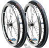 Shivoxx 24"x1" (540) Wheels with Primo Passage Tires. Silver Pushrim, Aluminum/Carbon Hub and 1/2" Bearings