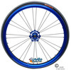 Shivoxx 24"x1" (540) Wheels with Primo Passage Tires. Blue Pushrim, Aluminum/Carbon Hub and 1/2" Bearings