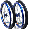Shivoxx 24"x1" (540) Wheels with Shox G1 Black Tires. Blue Pushrim, Aluminum/Carbon Hub and 1/2" Bearings